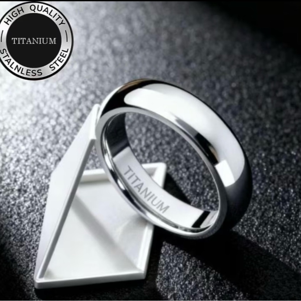 Women’s Luxury Collection Silver Titanium Steel 6mm Band Size 6